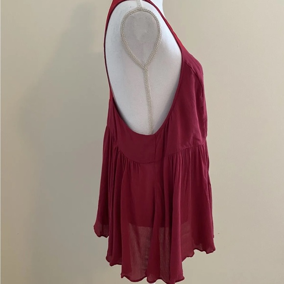 Free People Intimately NWT Medium Marble Mesh Peplum Top - Picture 4 of 8